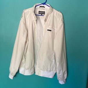 Members Only Men's White Casual Zip Up Bomber Jacket